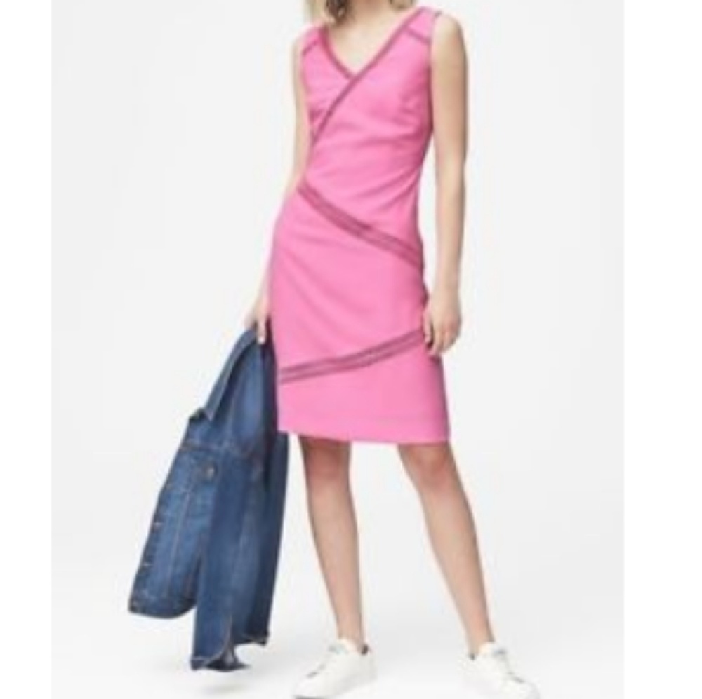Banana Republic Pink Lace Trim Dress